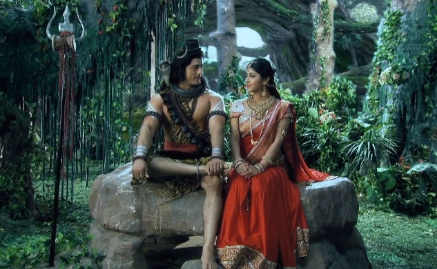 Кадры из телесериала "Махадев". Шива и Парвати. 