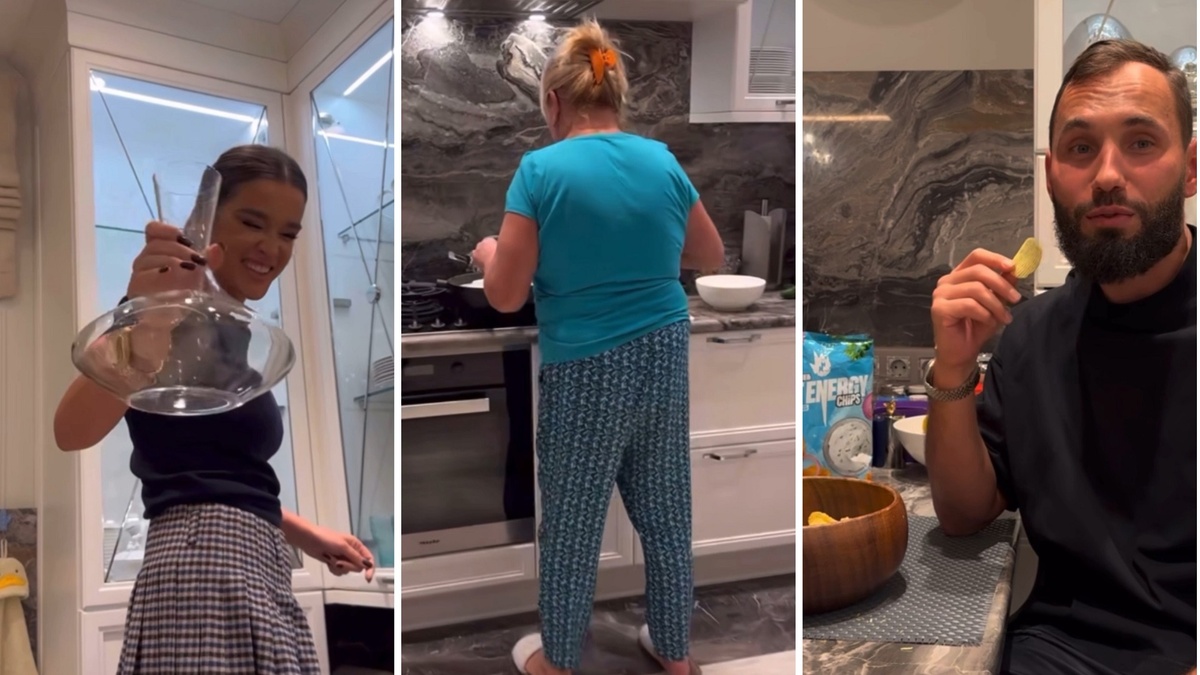 Николай Сердюков всегда радуется тому, что они приходят с Ксенией Бородиной домой, а ее мама уже приготовила поесть. Фото: социальные сети.