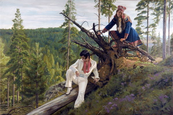 Упавшее дерево, лапландская девушка и Элвис, 2007 г. Источник: www.galleriaheino.fi
