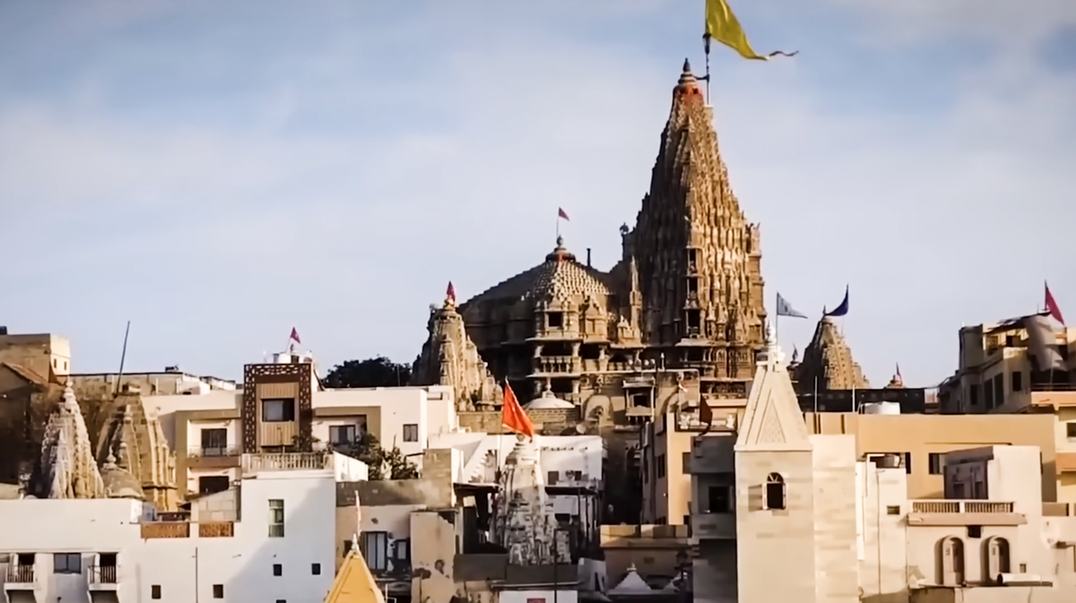 Современный город Дварака в Индии.