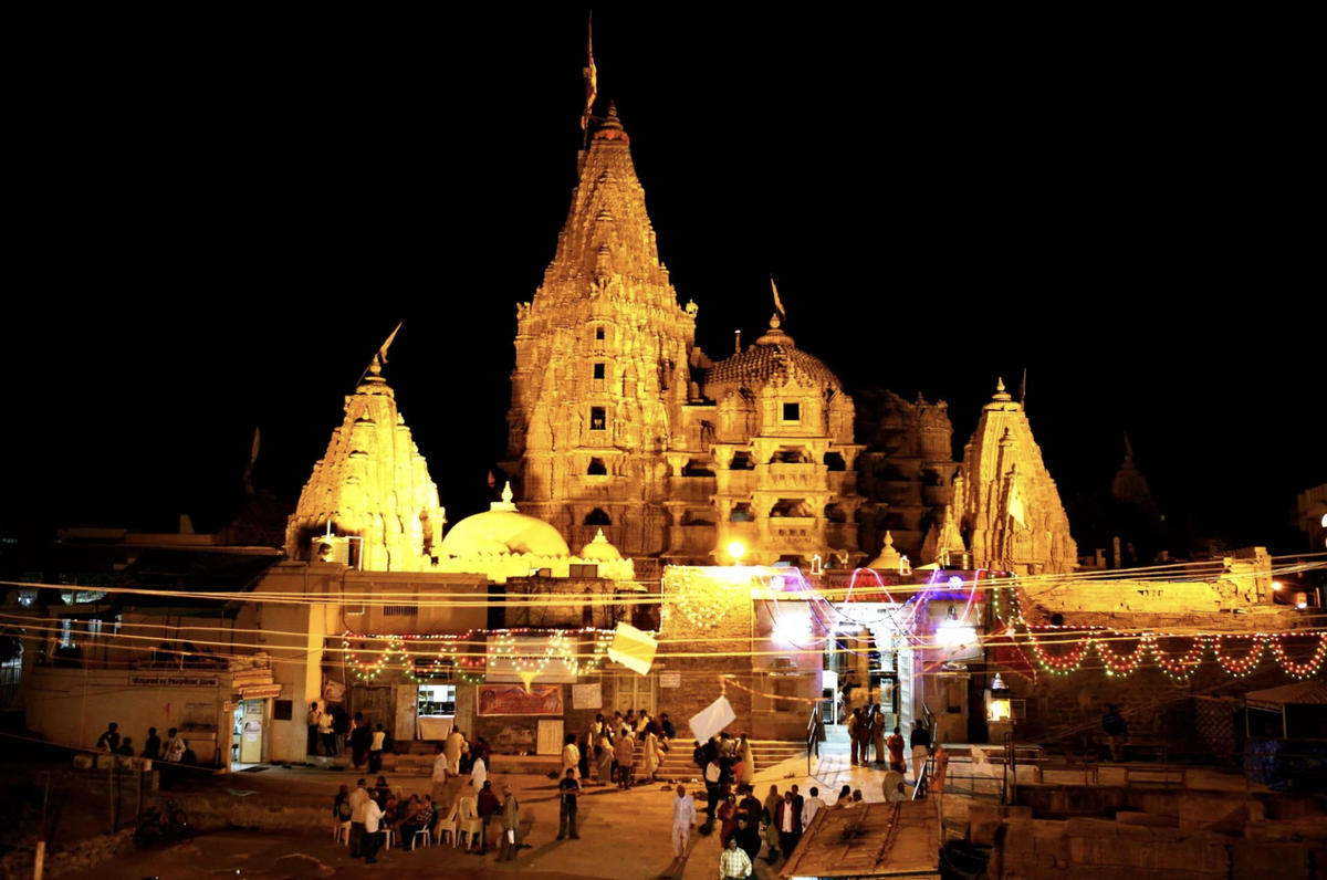 Современный город Дварака в Индии.