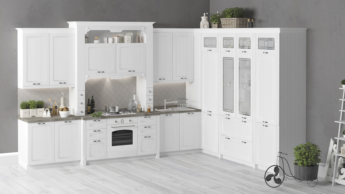 Подходит для самых разных стилей — от классического до модерн, что позволяет угловой кухне идеально вписываться в интерьер любого дома или квартиры.