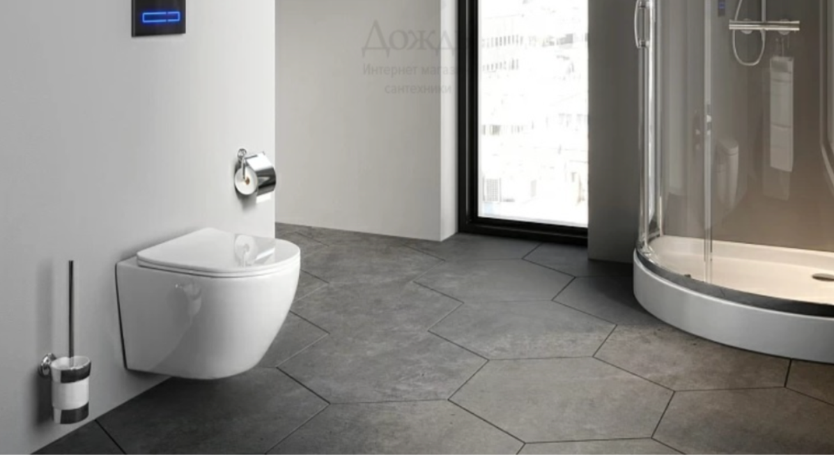 Унитаз подвесной с тонким сиденьем-микролифт, безободковый AM.PM Like C801900SC в наличии на novator-sant.com