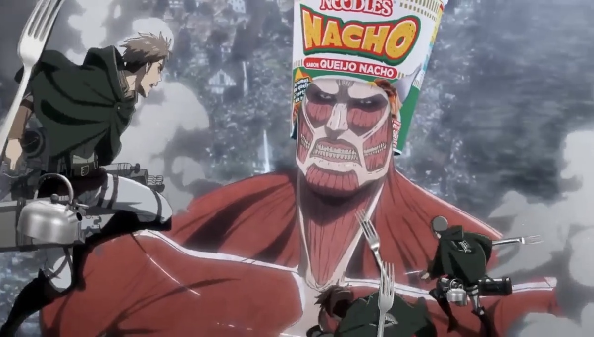 Герои «Атаки Титанов» сражаются с лапшой Cup Noodles в новой коллаборации 