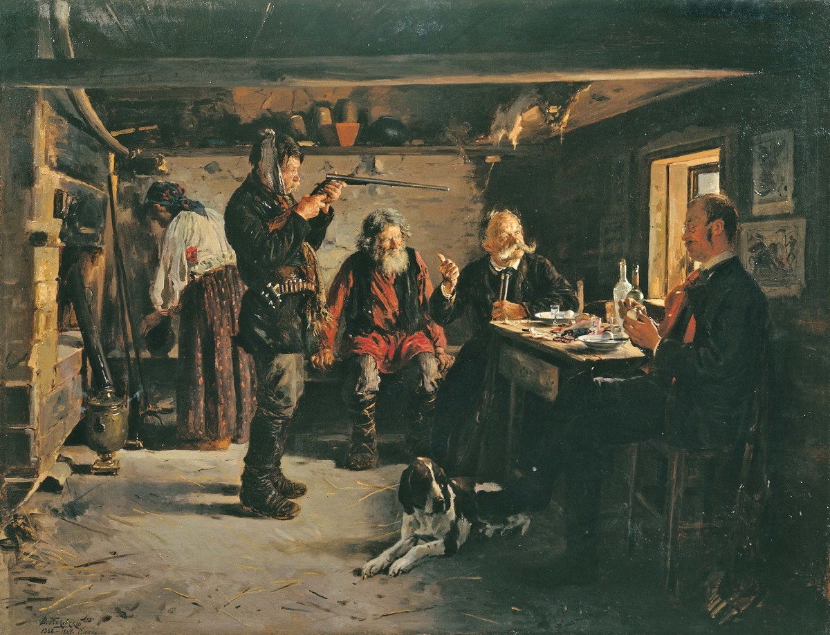 Владимир Егорович Маковский, «В избе лесника», 1886-1887 год. Из собрания Серпуховского историко-художественного музея