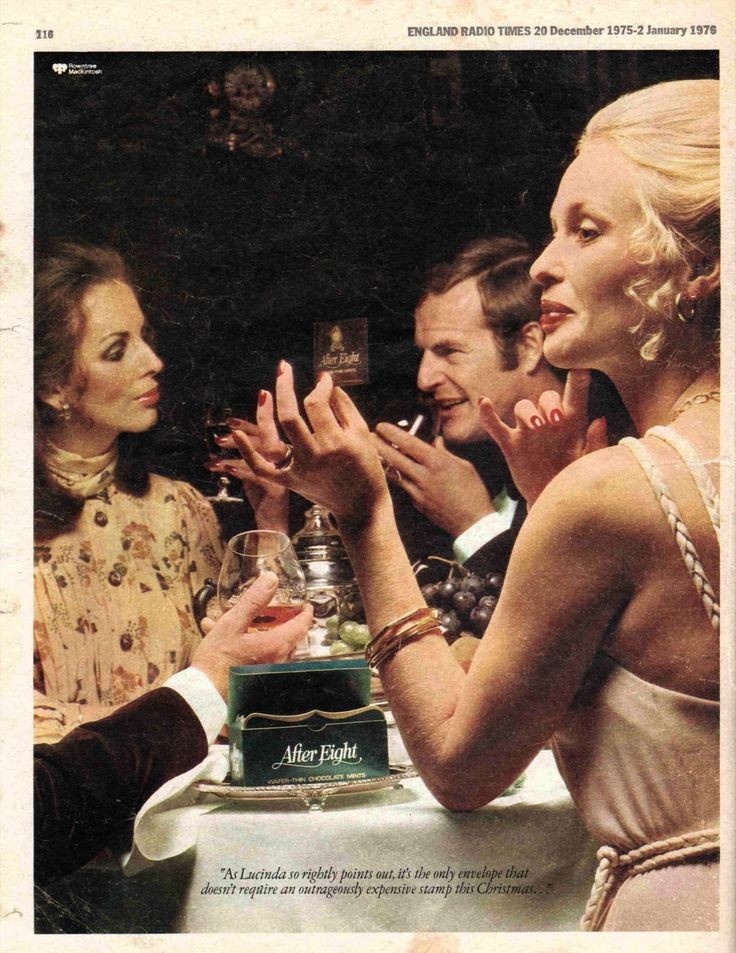 Реклама шоколада After eight. 1975-1976