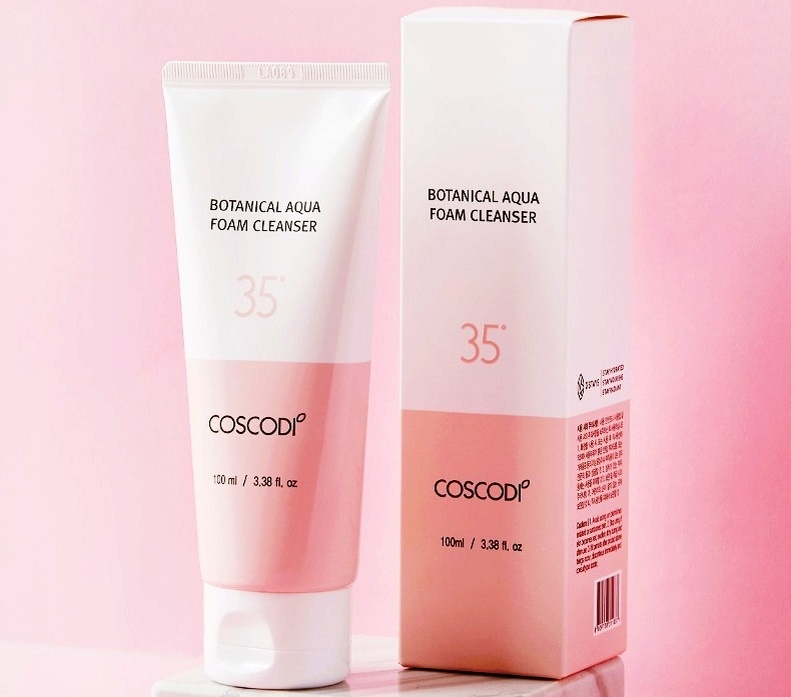 Coscodi увлажняющая пенка для умывания  Botanical Aqua Foam Cleanser 35˚, 100 ml