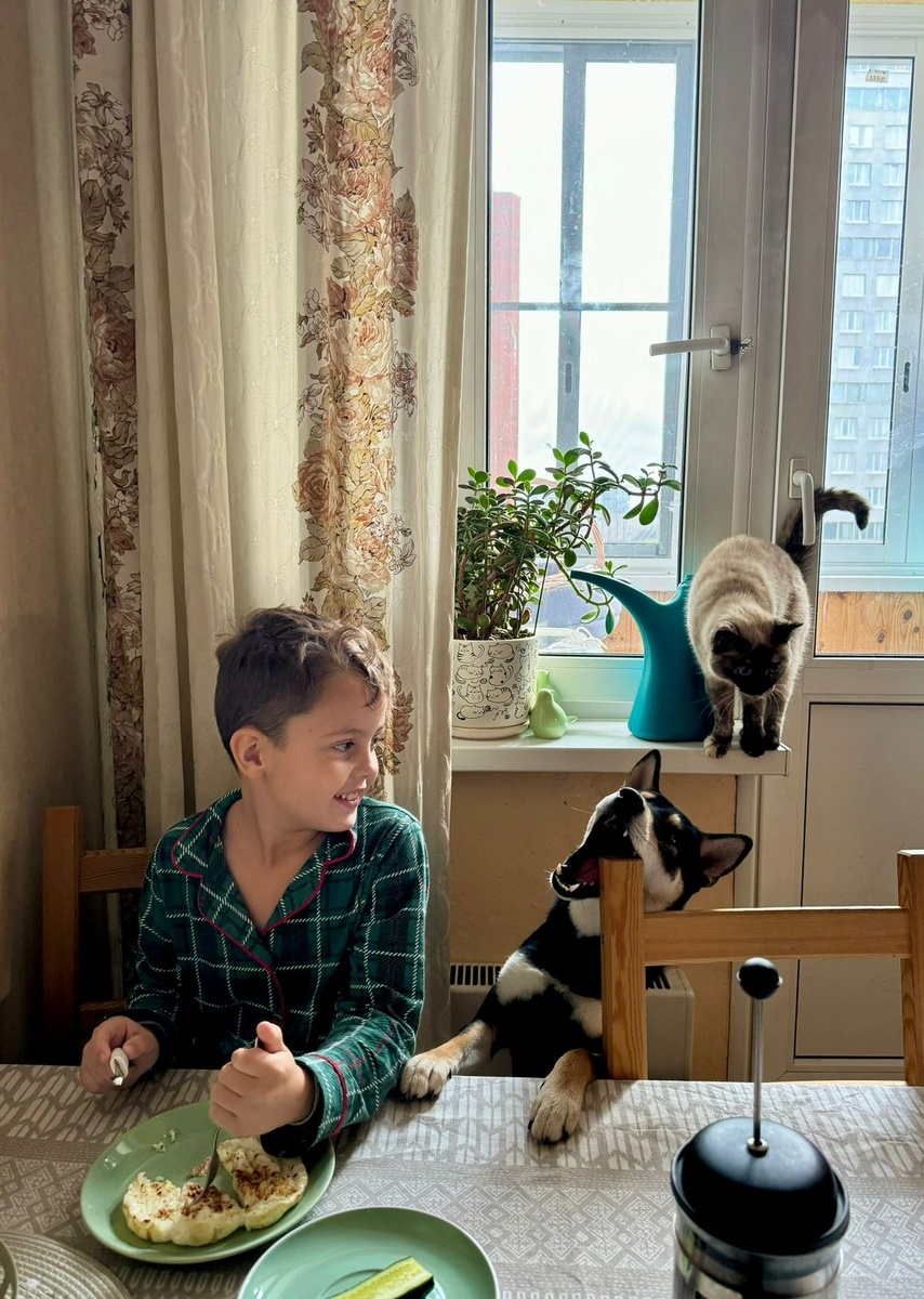 Слава и его домашние хвостики