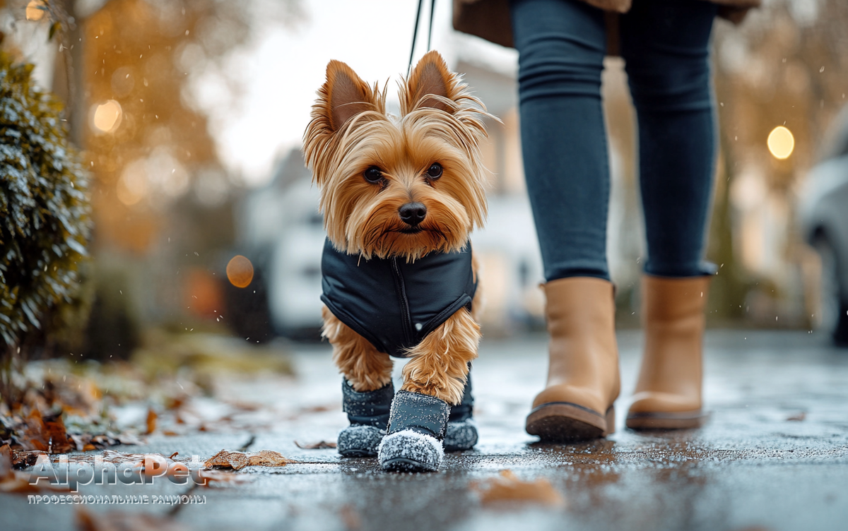 Минусовая температура может стать настоящим испытанием для собак, и может вызвать обморожение / Изображение: AlphaPet