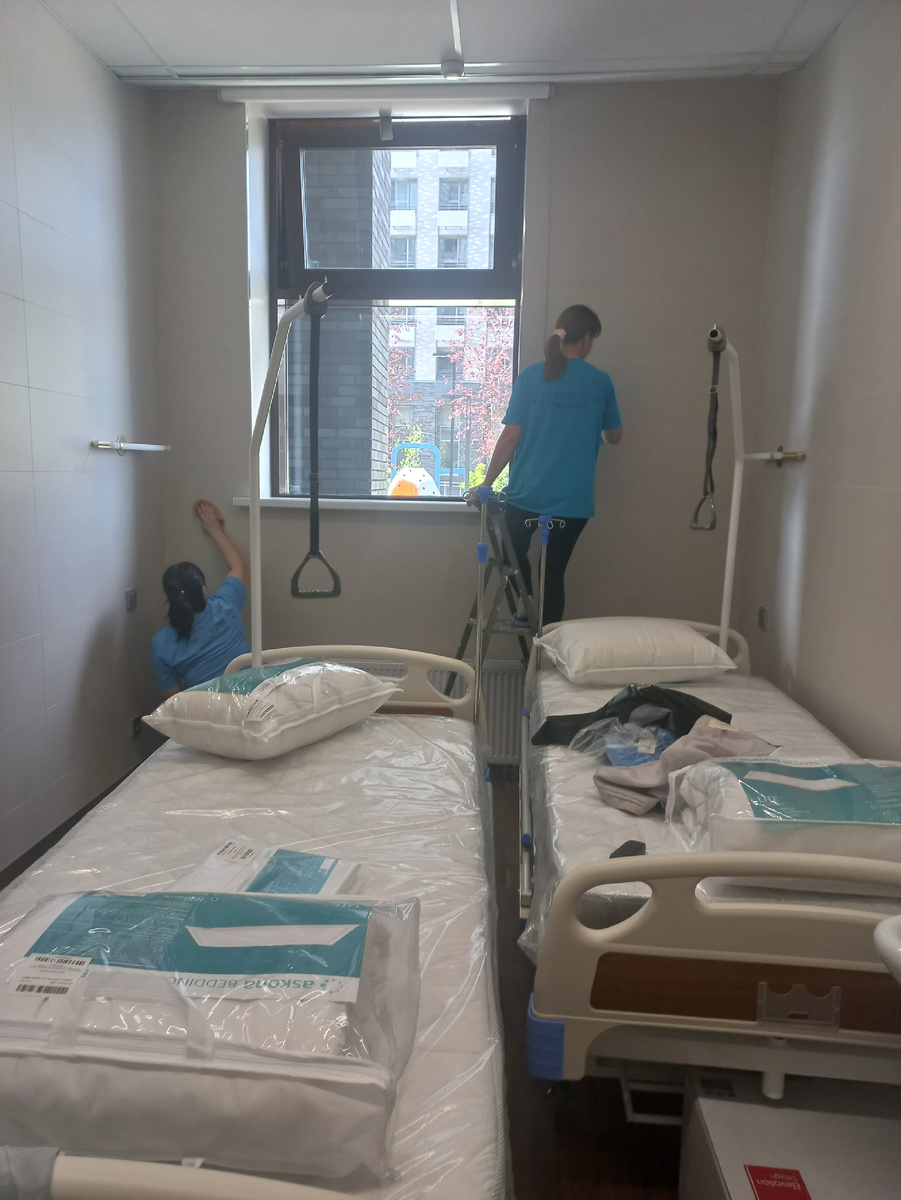 В процессе уборки после ремонт 