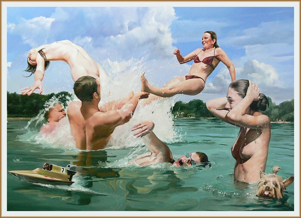 КАРТИНА ХУДОЖНИКА РОЛЬФА ОСТА /  Rolf Ohst под названием " КОРОЛЬ СКОРОСТИ " 2009, холст, масло, 150 × 200 см,