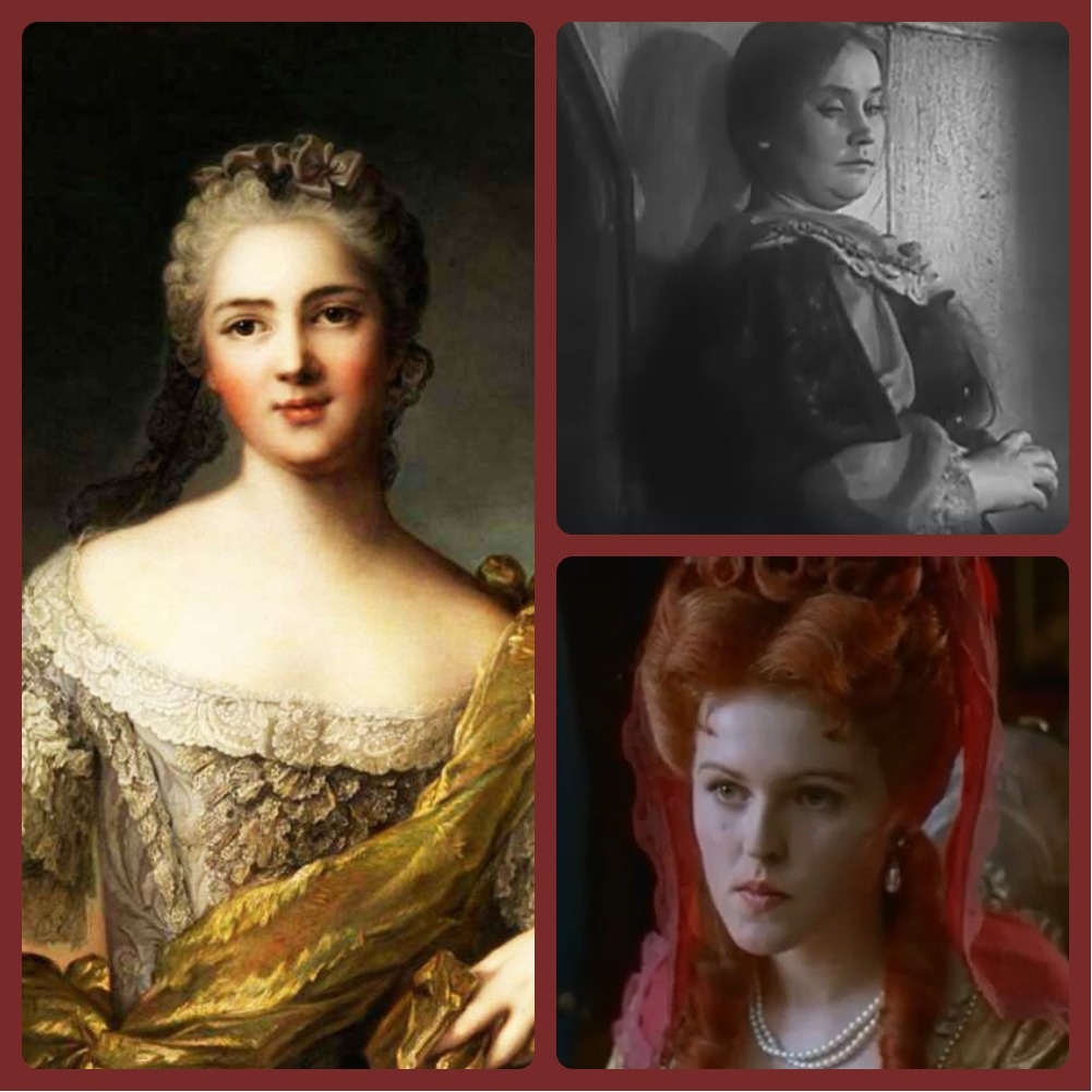 В коллаже использованы: 1) Жан Марк Натье "Женский портрет"; 2) Кадр из х/фильма "Петр Первый" 1937 г., реж. В. Петров; 3) Кадр из х/фильма "Царевич Алексей" 1997 г., реж. В. Мельников. Коллаж автора 