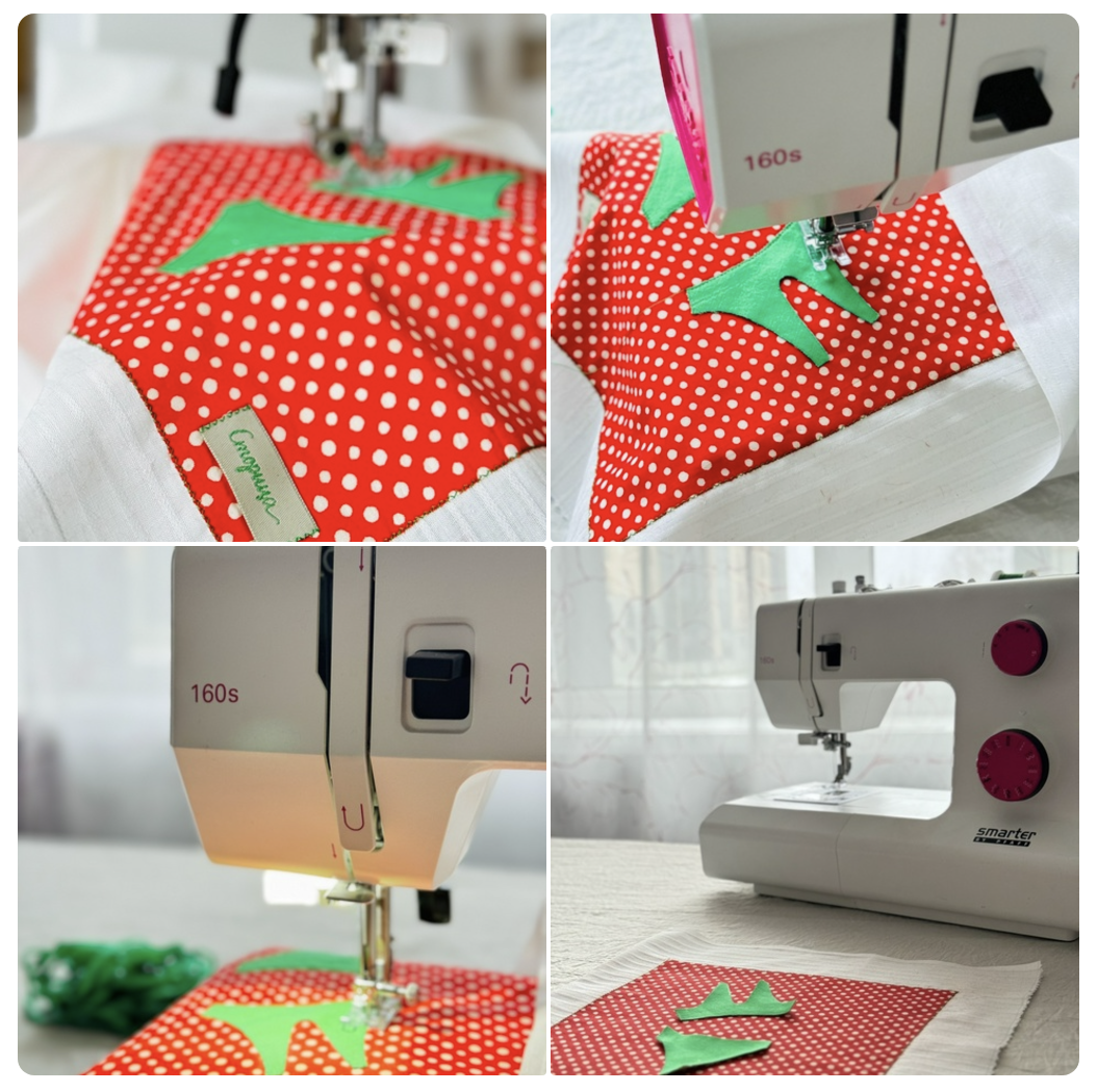 Описани картинки от ChatGPT. На изображении представлена серия фотографий, связанных с процессом шитья. Теперь ясно: зелёные аппликации на ткани в виде нижнего белья (возможно, трусиков) служат декоративным элементом для упаковки. Это оригинальная идея — связать дизайн упаковки с её содержимым. Такой подход точно привлечёт внимание и добавит юмора и креатива подарку!