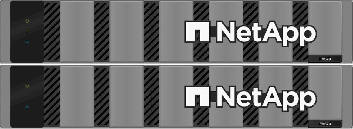 NetApp Hybrid Flash System FAS70 вид спереди с фальш-панелью
