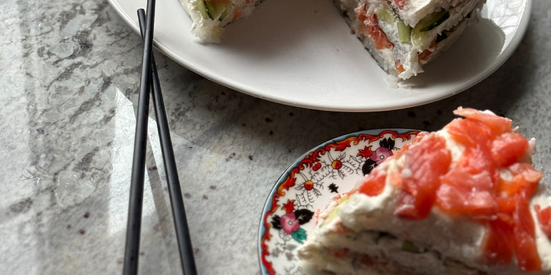 Суши-торт. Идеальное угощение на новогодний стол.