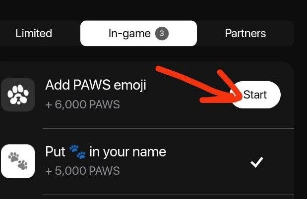 PAWS как добавить эмодзи и выполнить задание на 6000 PAWS