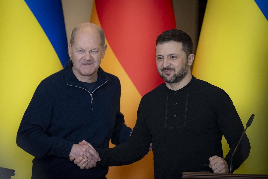    Олаф Шольц и Владимир Зеленский. Фото: Presidential Office of Ukraine / Globallookpress.com