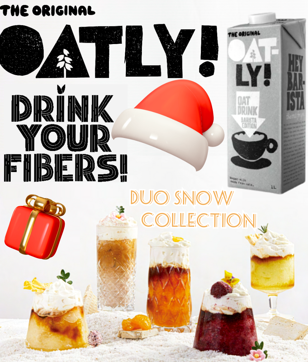 Праздничная коллекция креативных кофейных напитков от Oatly на основе чая и кофе