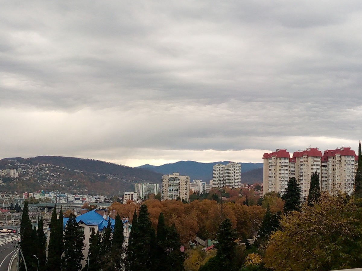 Унылый город в пасмурный день. Фото автора