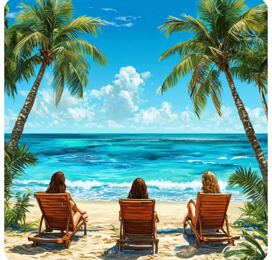 Три подруги на Кубе. Рисунок создан нейросетью Шедеврум.