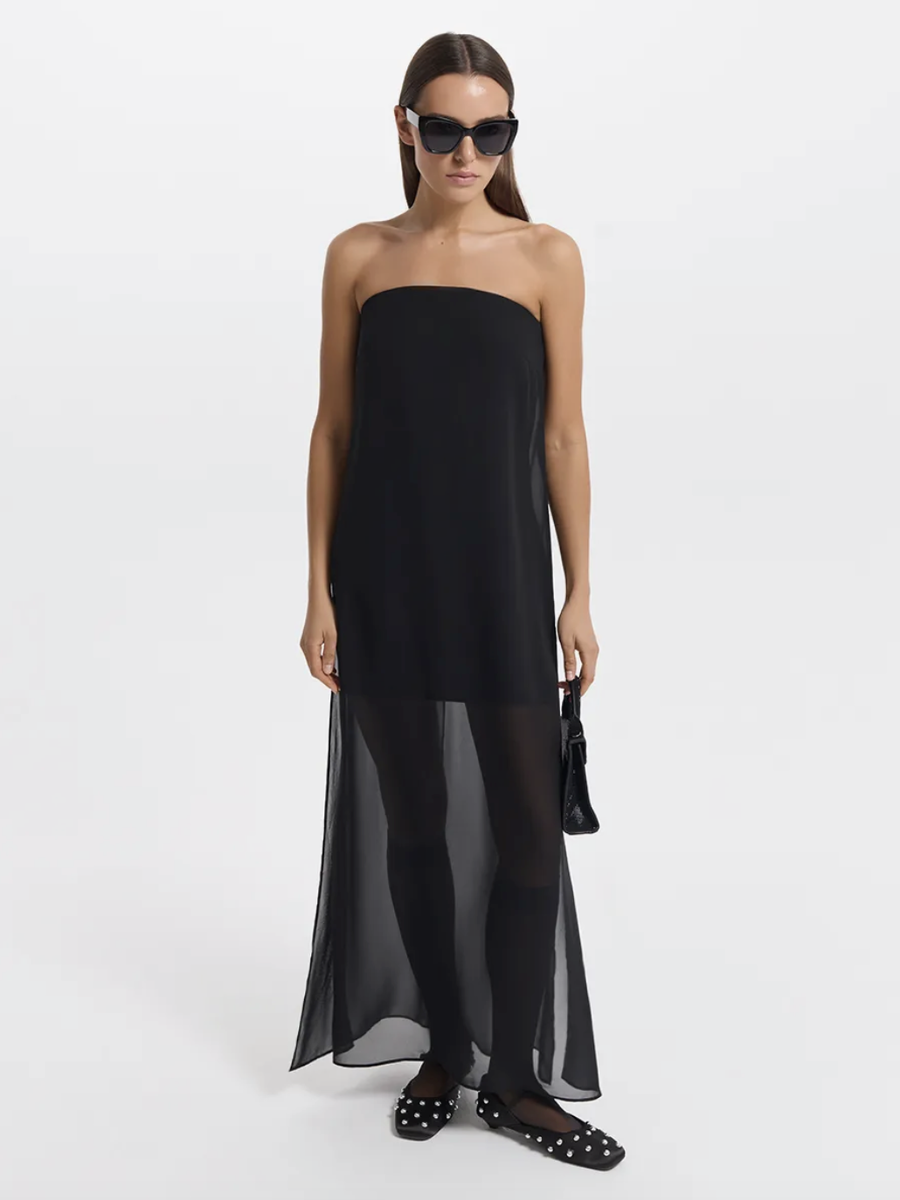 Платье-бандо в длине макси