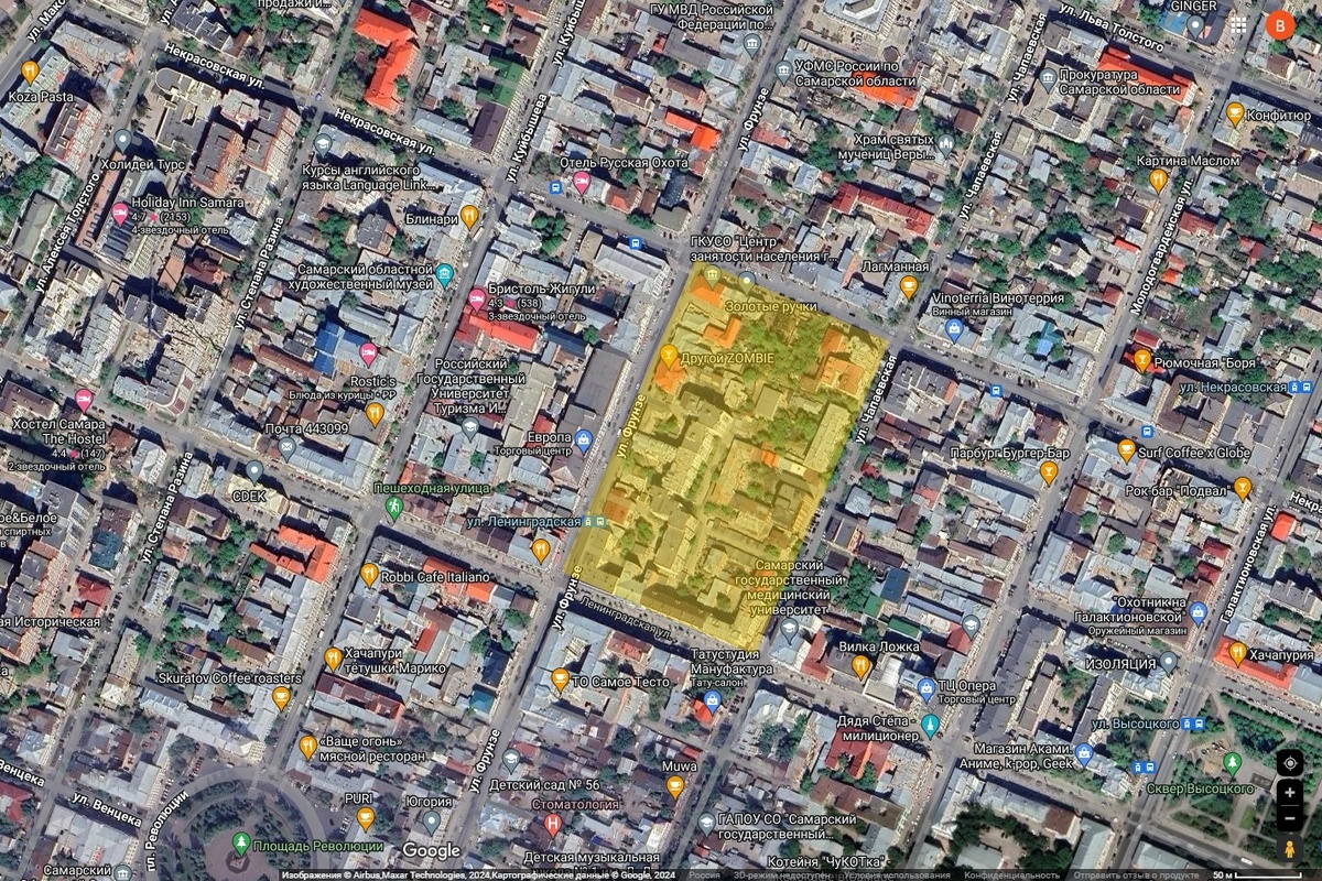 Квартал №49 на карте современной Самары
