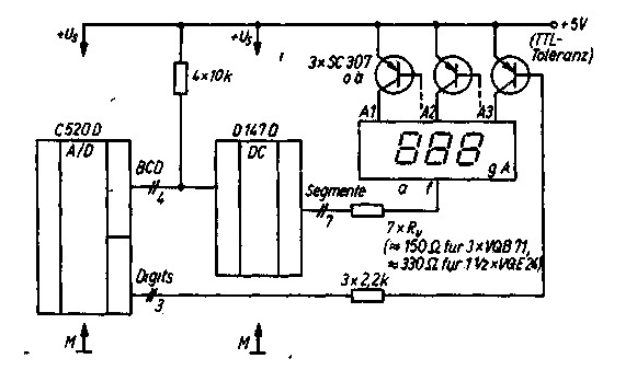 Схема цифрового вольтметра