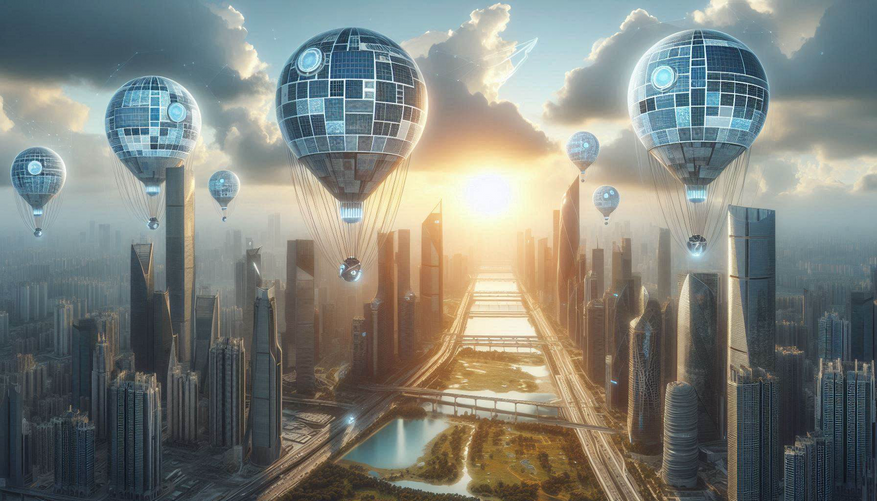 Солнечные панели на воздушном шаре, Иллюстрация
Автор: ИИ Copilot Designer//DALL·E 3 Источник: www.bing.com