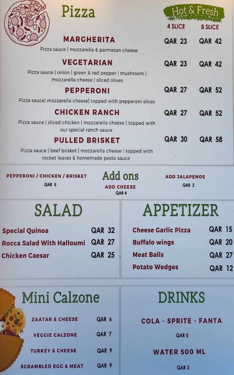 Меню пляжных кафе