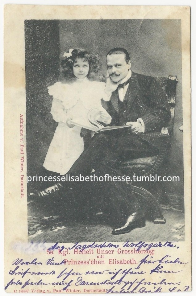   Почтовая карточка. Элла со своим отцом , герцогом Эрнестом...ы...