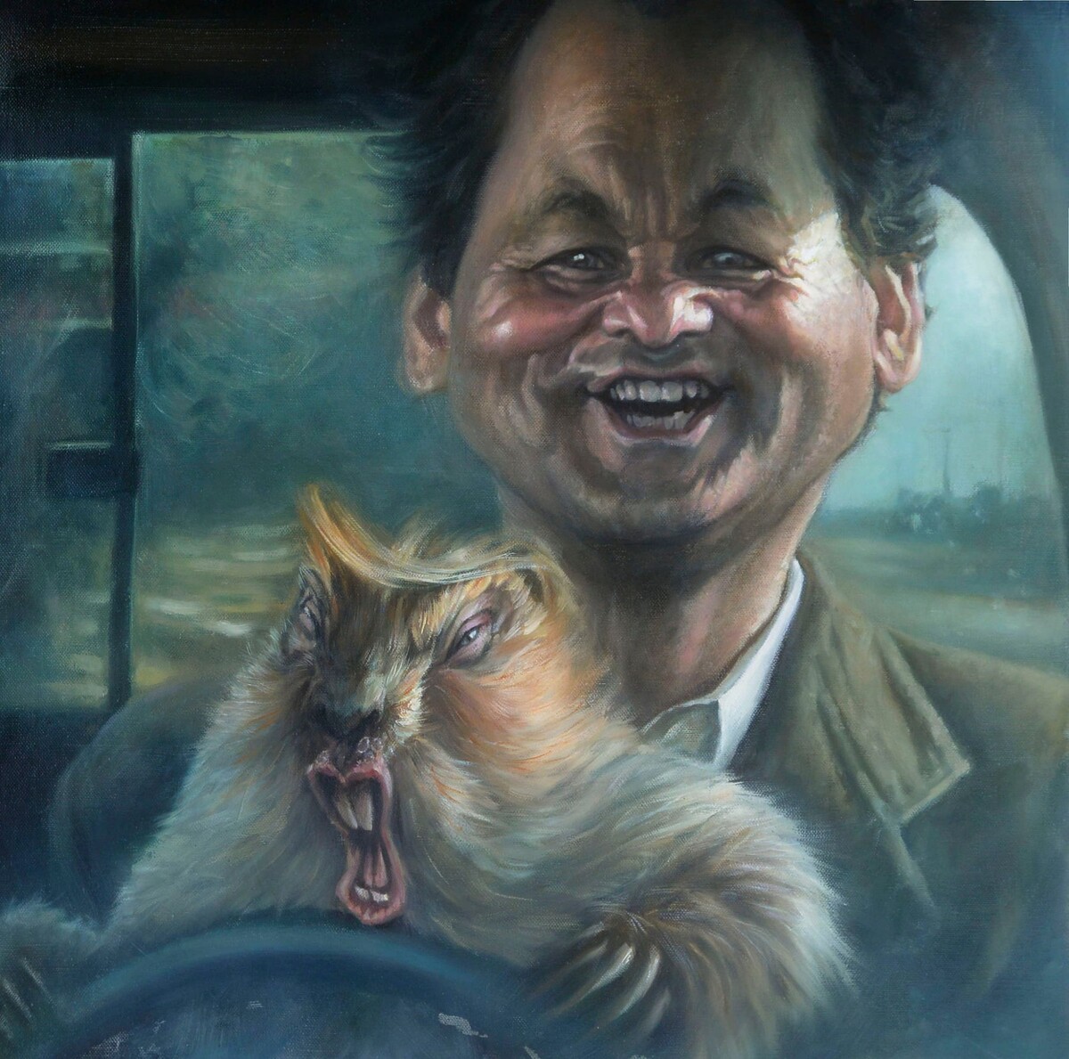 ШАРЖ от художника - карикатуриста ДЕНИСА ЛОПАТИНА на американского актера БИЛЛА МЮРРЕЯ в фильме " ДЕНЬ СУРКА " Ну а СУРОК мне тоже кого-то напоминает..)))