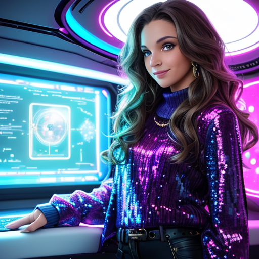 Бортинженер Энджела Стюарт. В галерее все иллюстрации созданы нейросетью для онлайн генерации картинок dezgo.com.