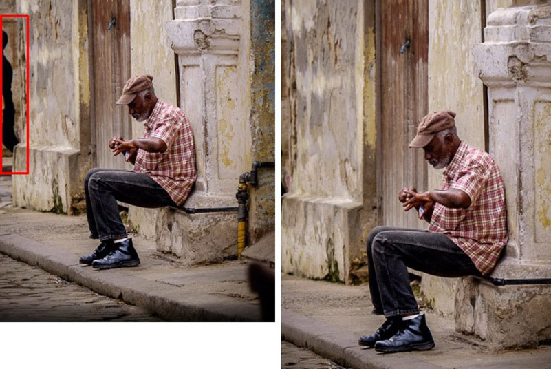 Убран всего один маленький кусочек, и от главного героя кадра уже ничего не отвлекает / Фото: digitalphotomentor.com