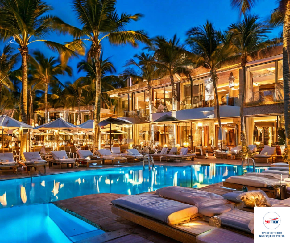 Nikki Beach: Там, где лакшери встречает вечеринку 🌴🍹 Картинка создана при помощи ИИ.