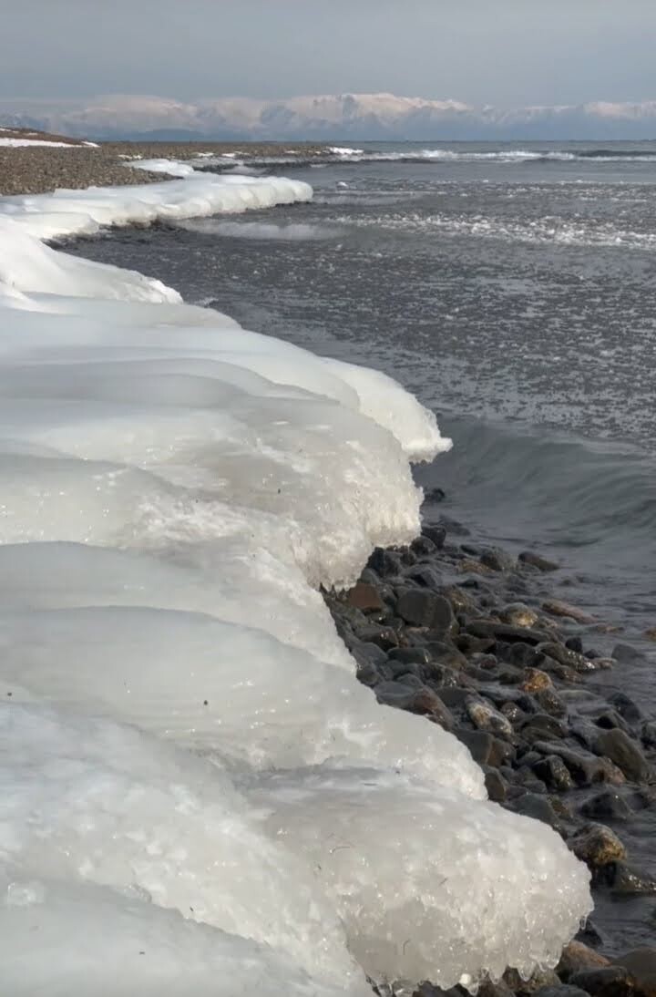 начало ледяного покрова прибрежной полосы от Виктора