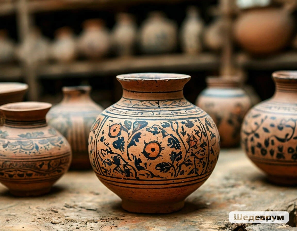 Керамические изделия украшали яркими красителями