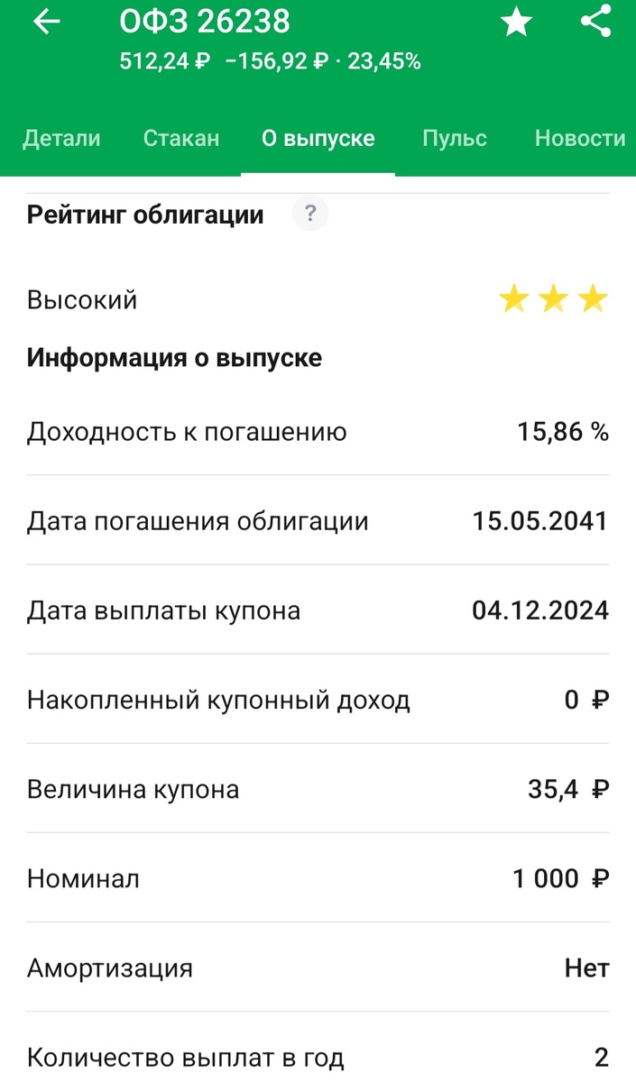 Облигация, выпуск 26238, --взято из интернета с целью ознакомления. 