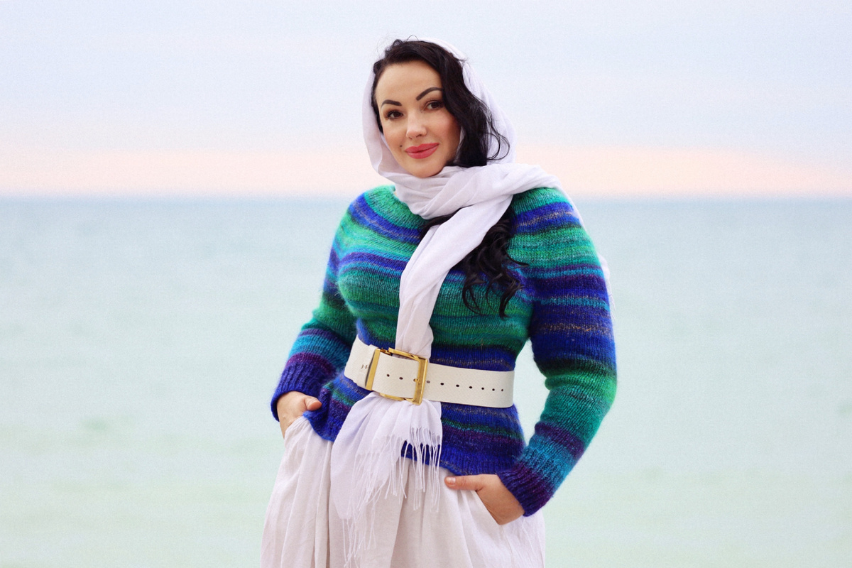 Джемпер NORO круглой кокеткой на вязальной машине (школа вязания и шитья Lorraine Woolheart ®2014) (ИП Берлизова Лариса.А.)