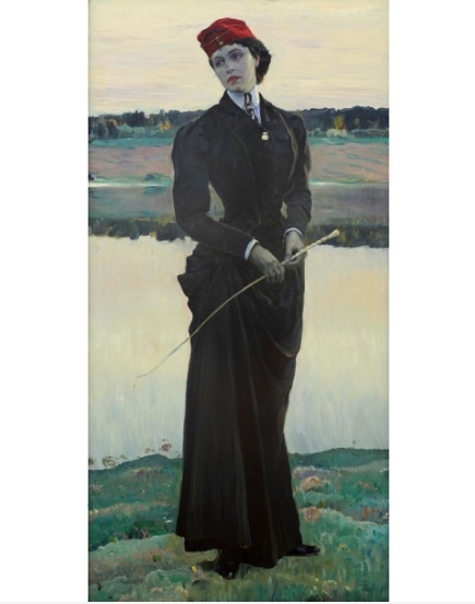 Нестеров. Портрет О. М. Нестеровой («Амазонка»). 1906.