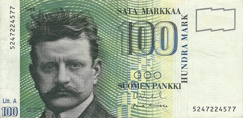 Купюра с изображением Сибелиуса