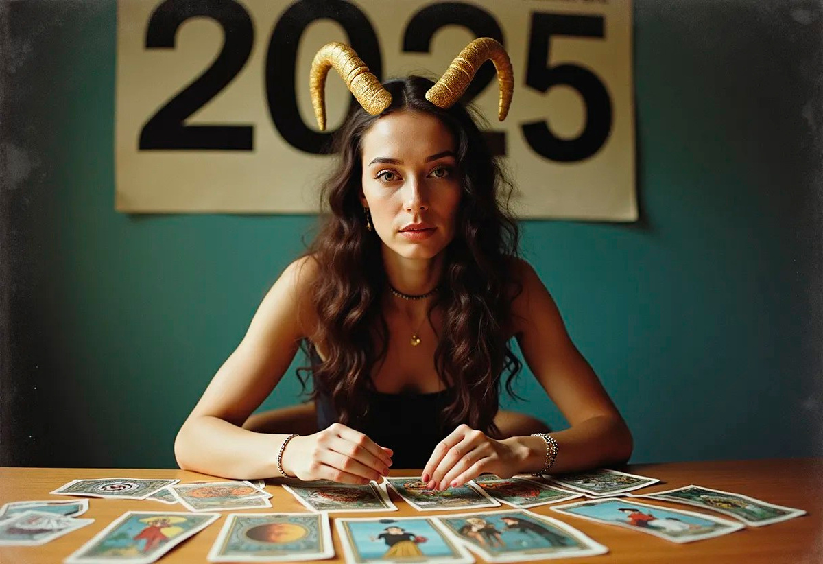 Расклад на картах Таро на 2025 год для Козерогов. Иллюстрация — Звёзды над городом