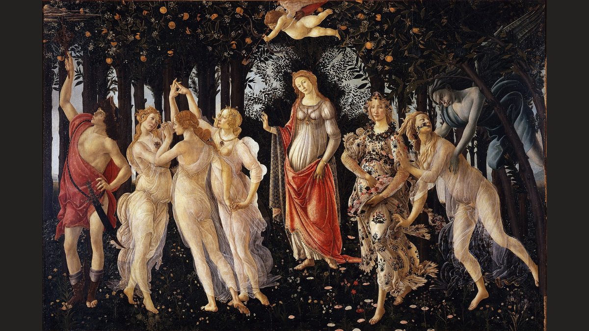 «Весна» (La Primavera), Сандро Боттичелли, 1482 г. Хранится в галерее Уффици, Флоренция