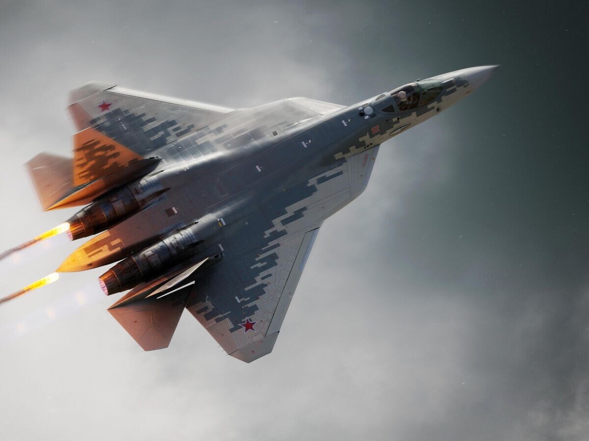    Истребитель 5-го поколения Су-57 в представлении 3D-художника© Андрей Станавов, РИА Новости
