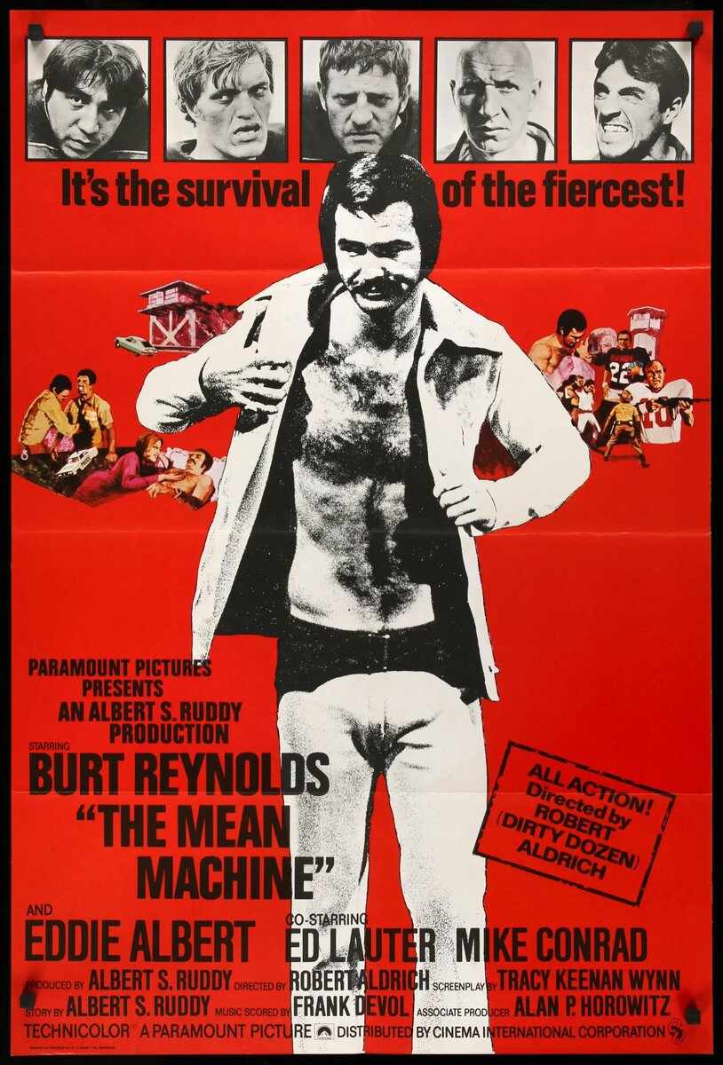 вариант постера к драмеди "Самый длинный ярд" (1974), режиссёр Роберт Олдрич