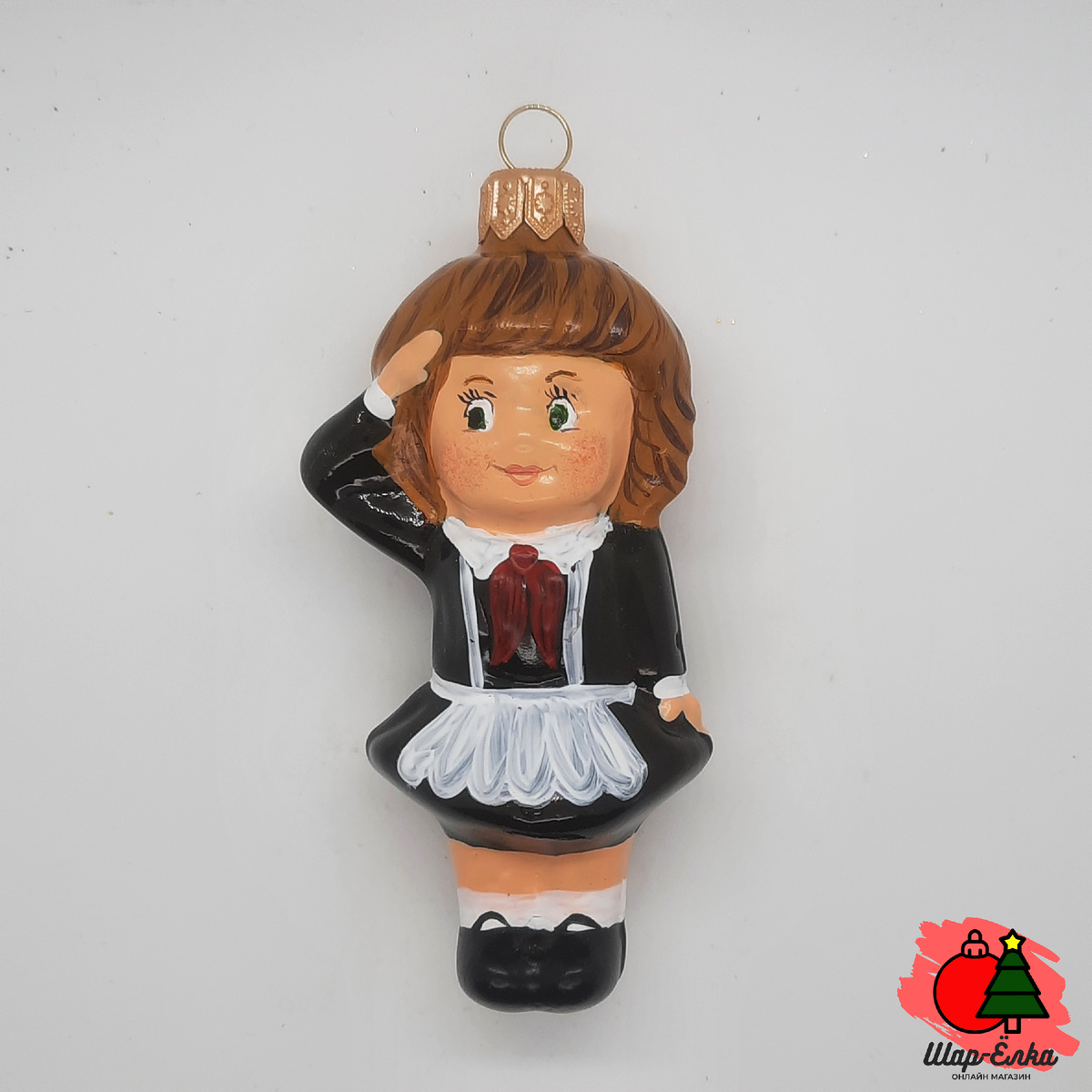 Ёлочная игрушка "Пионерка - 3" (Эвис) в белом фартуке