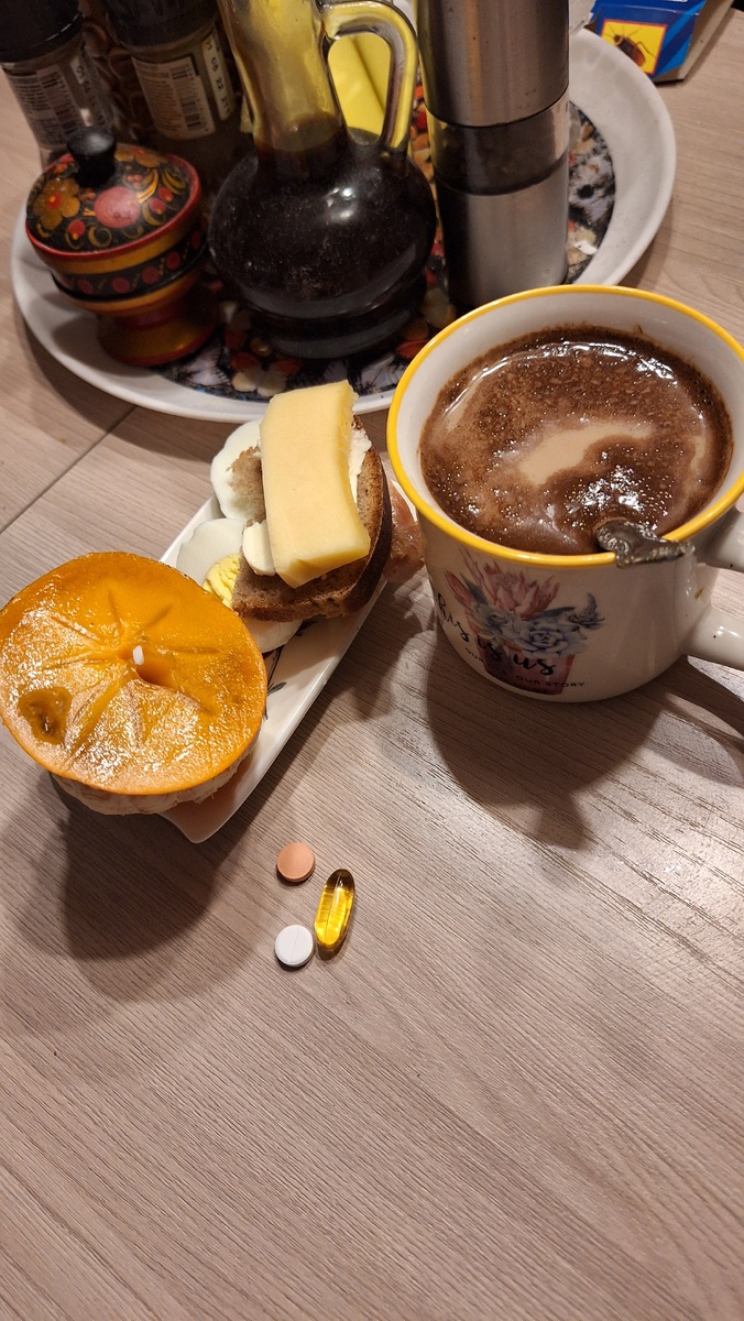 Вот такой скудненький завтрак был