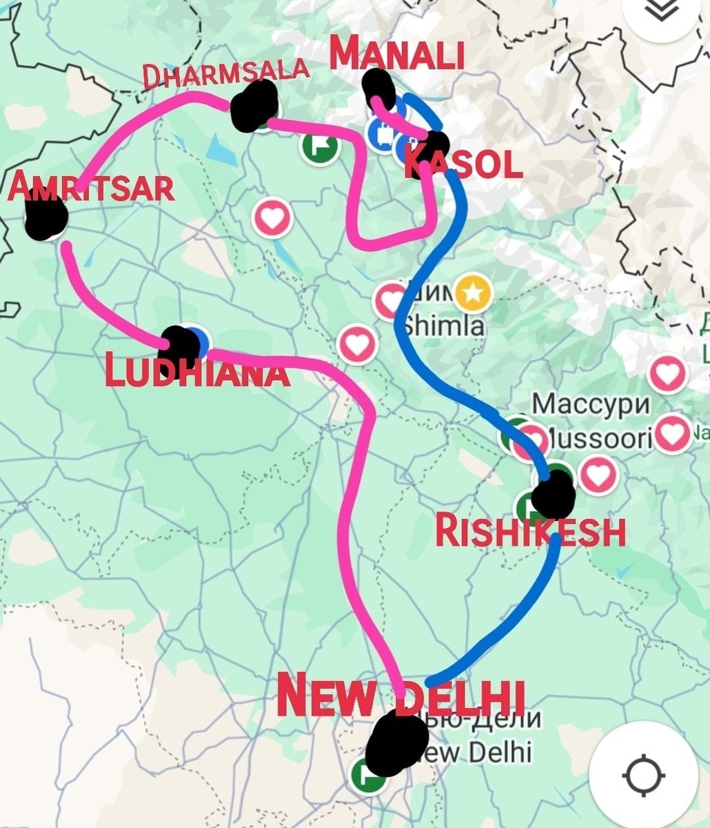 Предварительный маршрут  отпуска. 