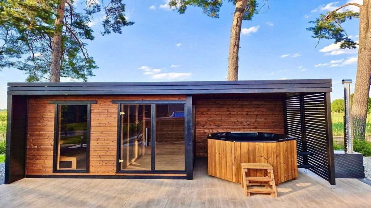 Сауна из термодревесины 