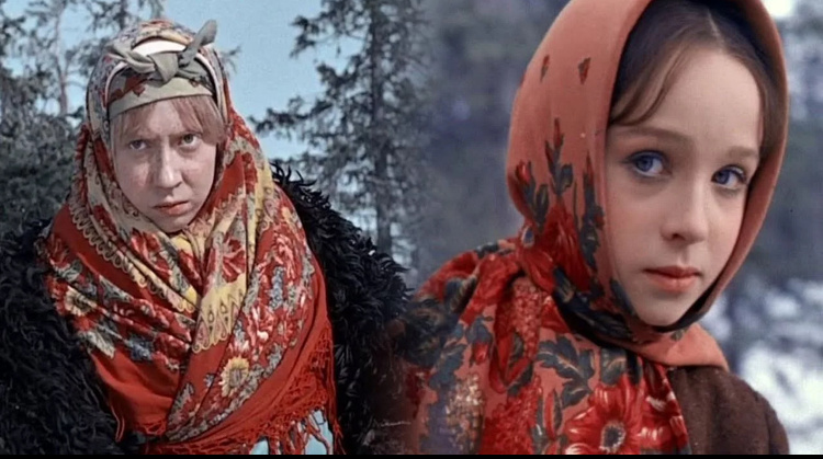 «Морозко» 1964, реж. А.Роу. Марфушечка и Настенька. Скриншот 