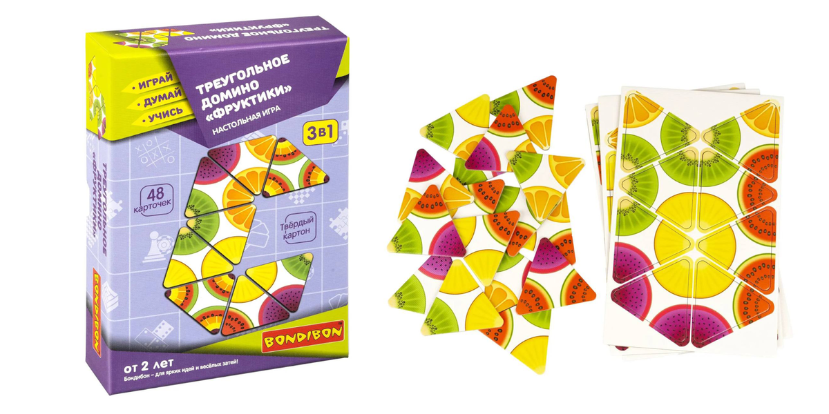 Треугольное детское домино «Фруктики»
